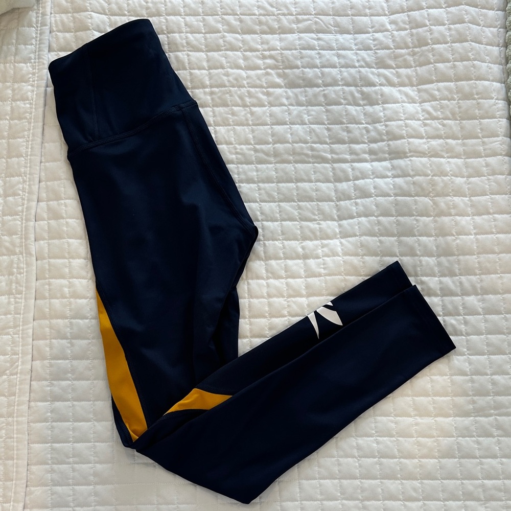Reebok Navy and Gold Women's Leggings